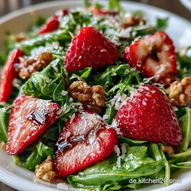 15-Minuten Erdbeer Rucola Salat Rezeptkarte