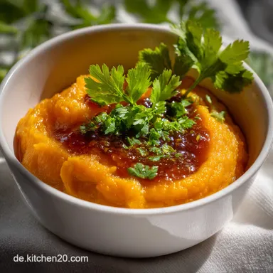 Low Carb Vegan KrbisSelleriePree mit fruchtiger S&uuml;&szlig;e Rezeptkarte