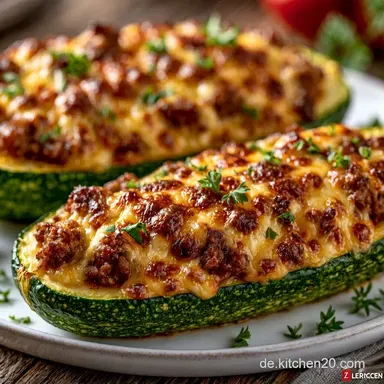 Gef&uuml;llte Zucchini f&uuml;r 4 Personen Rezeptkarte