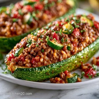 Gef&uuml;llte Zucchini Rezept f&uuml;r 4 Personen Rezeptkarte
