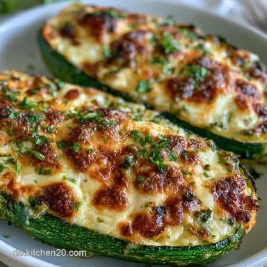 Gef&uuml;llte Zucchini vom Grill mit Feta Rezeptkarte