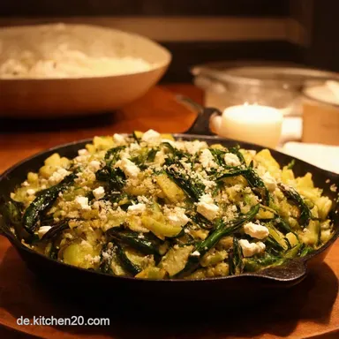 BlitzGem&uuml;sepfanne mit Feta In 15 Min auf dem Tisch Rezeptkarte
