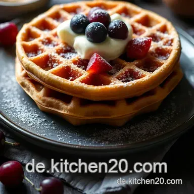 Glutenfreie Waffeln: Schokotraum mit Rhabarber &ndash; So lecker! Glut Rezeptkarte