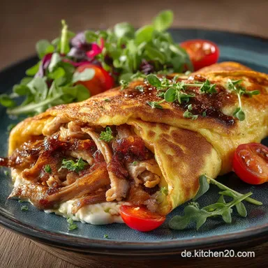 GyrosOmelette mit Schafskäse BlitzRezept für Low Carb Abendessen Rezeptkarte