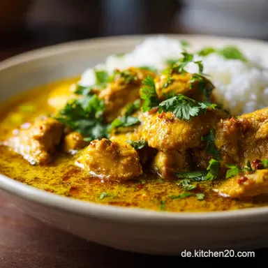 H&auml;hnchen-Curry zum Vorkochen f&uuml;r 4 Portionen Rezeptkarte