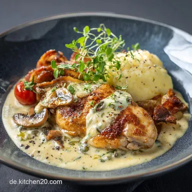 H&auml;hnchenfilet in Frischk&auml;seParmesanSo&szlig;e Der cremige 35MinutenKlassiker