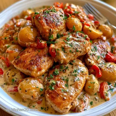 H&auml;hnchen Schichtfleisch im Dutch Oven Rezeptkarte