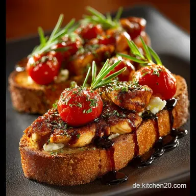 Mediterrane HähnchenBruschetta mit Balsamico Saftig schnell herzhaft Rezeptkarte