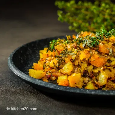 Herzhafte Kartoffelgerichte vegetarisch: Gartenfreude Pfanne! Rezeptkarte