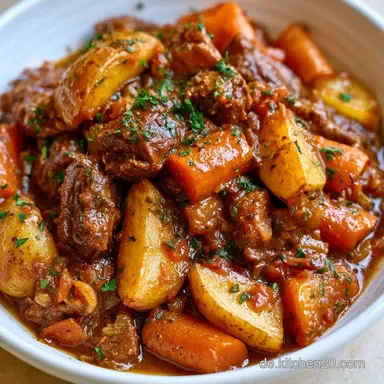 Herzhafter Kartoffeltopf f&uuml;r 4 Personen Rezeptkarte