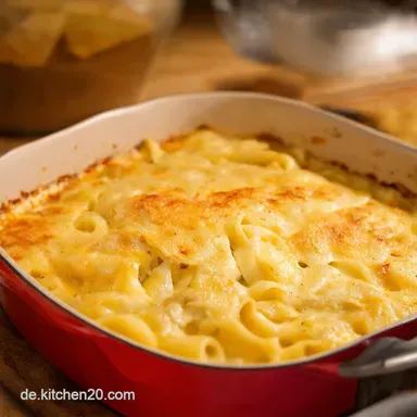 NUDELAUFLAUF Rezept Nudel Schinken Herzhafter Gratin wie bei Oma Rezeptkarte