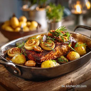 Herzhafter veganer Braten mit Bohnen Der feste Klassiker mit UmamiGarantie Rezeptkarte