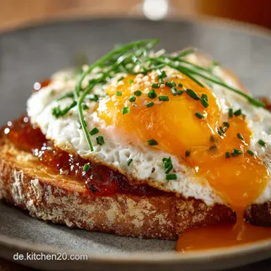 Herzhaftes EiK&auml;seToast Goldene Kruste mit Schnittlauch SenfNote Rezeptkarte
