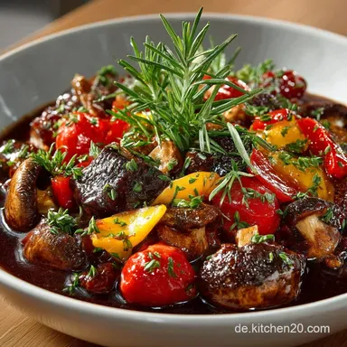 Vegetarisches Pilzgulasch Ungarischer Seelenschmaus mit Waldpilzen Rezeptkarte