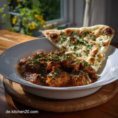 Indisches Joghurt-H&auml;hnchen mit LC Naanbrot in 35 Minuten Rezeptkarte