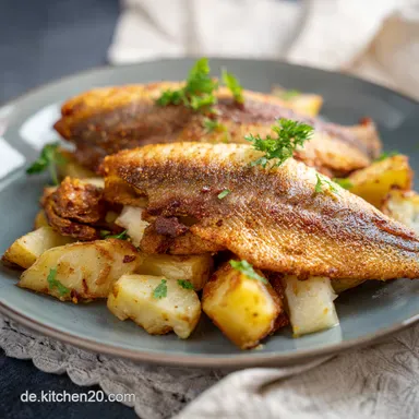 Karpfenfilet M&uuml;llerin Art: Mein knuspriges Familienrezept! Rezeptkarte