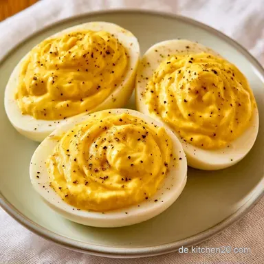 Gef&uuml;llte Eier mit Mayonnaise und Senf Rezeptkarte
