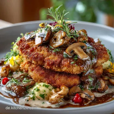 Das Ultimative J&auml;gerschnitzel Rezept mit Pilzrahmso&szlig;e Deutsche Klassiker Rezeptkarte