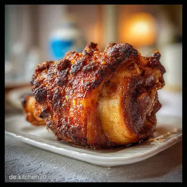 Knusprig gebratene Schweinshaxe Ein k&ouml;stliches Rezept: Crispy Baked Rezeptkarte