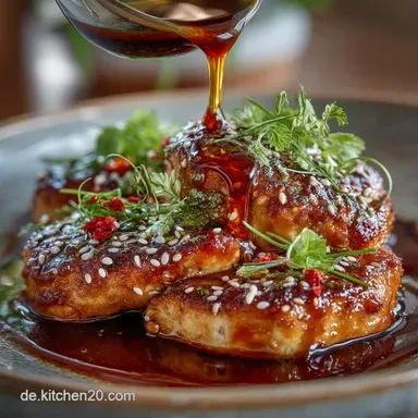 Das Beste SesamHähnchen mit Karamellsauce Rezept Einfach Knusprig Rezeptkarte