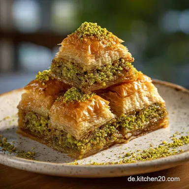 T&uuml;rkisches Geb&auml;ck mit Pistazien f&uuml;r 24 Portionen Rezeptkarte
