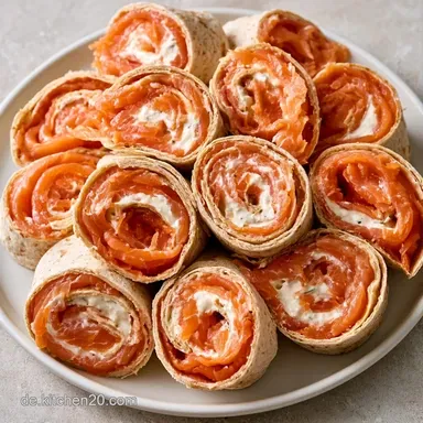 Lachsrollen mit Tortilla in 40 Minuten Rezeptkarte