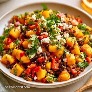 Linsensalat Mit Mango Und Feta Rezeptkarte