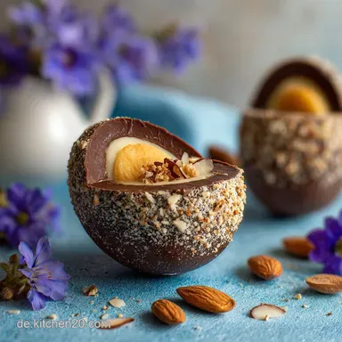 Low Carb & Keto Schokoei mit Mandelkern f&uuml;r Ostern: No Sugar Added Rezeptkarte