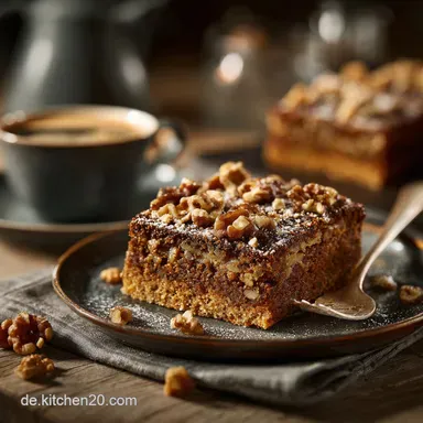Low Carb Nussecken mit Waln&uuml;ssen: Zuckerfrei Backen f&uuml;r den Kaffeeklatsch Rezeptkarte