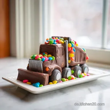 M&uuml;llauto Kuchen f&uuml;r 26 Portionen Rezeptkarte