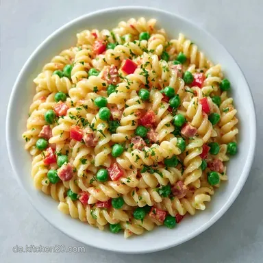 Nudelsalat mit Erbsen in 25 Minuten