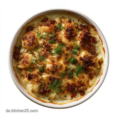 N&uuml;rnberger Wei&szlig;kohlGratin: Cremiges Gratin mit K&uuml;mmel und Speckkruste Rezeptkarte