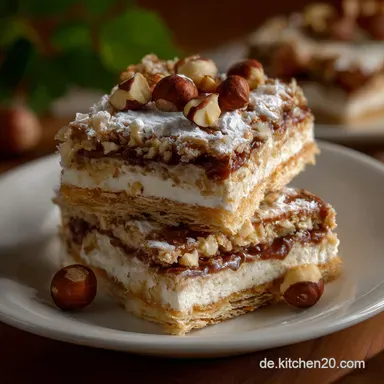 Ungarische Nuss Cremeschnitten Backen Haselnuss Cr: Samtige Creme Rezeptkarte