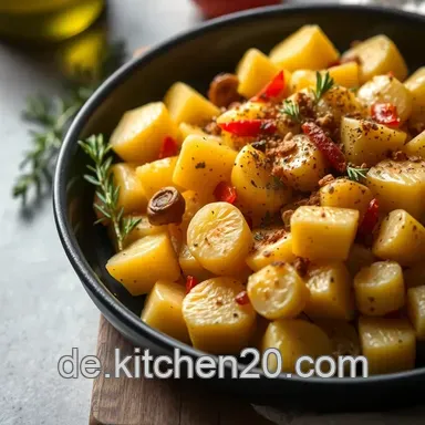 Ofen-Süßkartoffeln mit Kräuter-Rosmarin-Topping: Ein einfaches Rezept Rezeptkarte