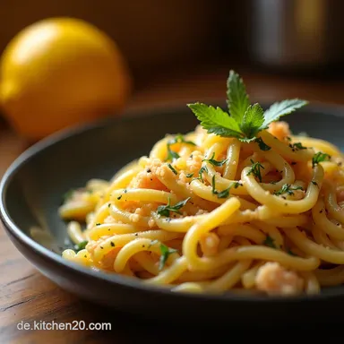 Cremige OnePotOrzoPasta mit H&auml;hnchen Abendessen Schnell Rezeptkarte