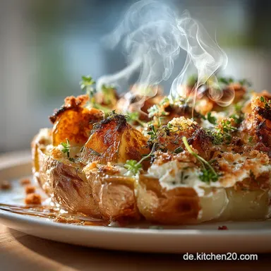 Ofenkartoffeln mit Sauerrahm Knusprige Schale watteweiches Innere Rezeptkarte