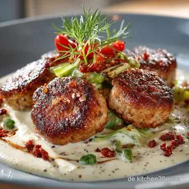 Putenmedaillons in LauchRahmSoße Blitzschnelles Rezept für Kenner Rezeptkarte