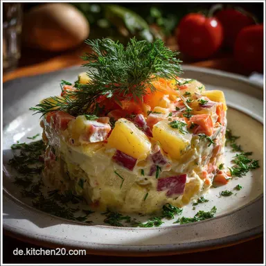 Russischer Salat Rezept: Cremig-W&uuml;rzig Rezeptkarte