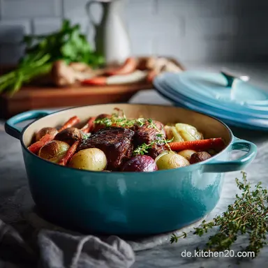 Dutch Oven Rezept mit Schichtfleisch | F&uuml;r 3 Stunden Rezeptkarte