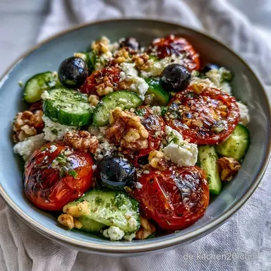 Schneller Grillsalat mit Feta in 15 Min Rezeptkarte