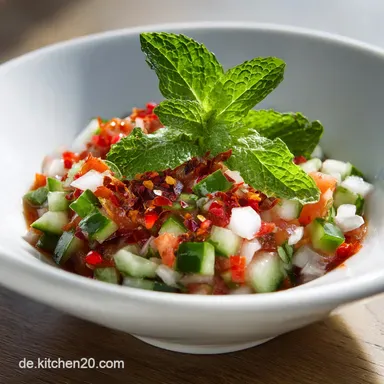 Shirazi Salat: Das erfrischende Original Rezept mit 20 Minuten Prep. Rezeptkarte