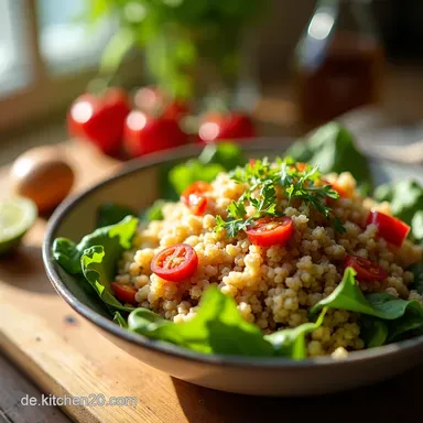 Einfacher Quinoa Salat SonnenscheinBowl Rezept einfache Rezeptkarte