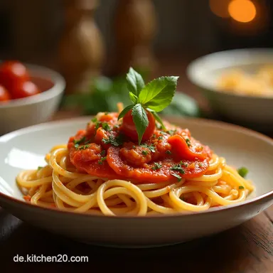 BlitzKlassiker Nudeln mit ThunfischTomatensauce in 30 Min Rezeptkarte