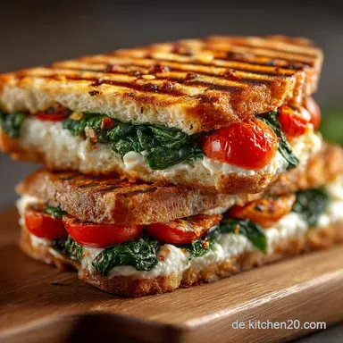 Das ultimative TomateMozzarellaSpinatPanini Rezept 17 Minuten Grillglück Rezeptkarte