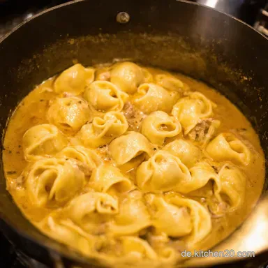 Tortellini mit Schinken Sahne So&szlig;e Mein Cremiges Familienrezept Rezeptkarte