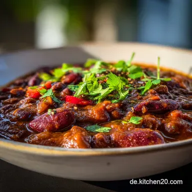 Vegan Chili Sin Carne Rezept mit Linsen f&uuml;r 4 Rezeptkarte
