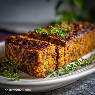 Veganer Hackbraten Glutenfrei Rezept mit Haferflocken Rezeptkarte