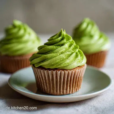 Vegane Matcha Cupcakes f&uuml;r 12 St&uuml;ck Rezeptkarte