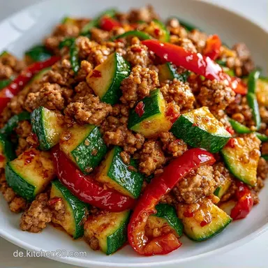 Vegane Zucchini-Hackpfanne in 30 Minuten Rezeptkarte