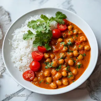 Kichererbsen Curry mit Kokosmilch: Cremig und in 25 Minuten bereit Rezeptkarte